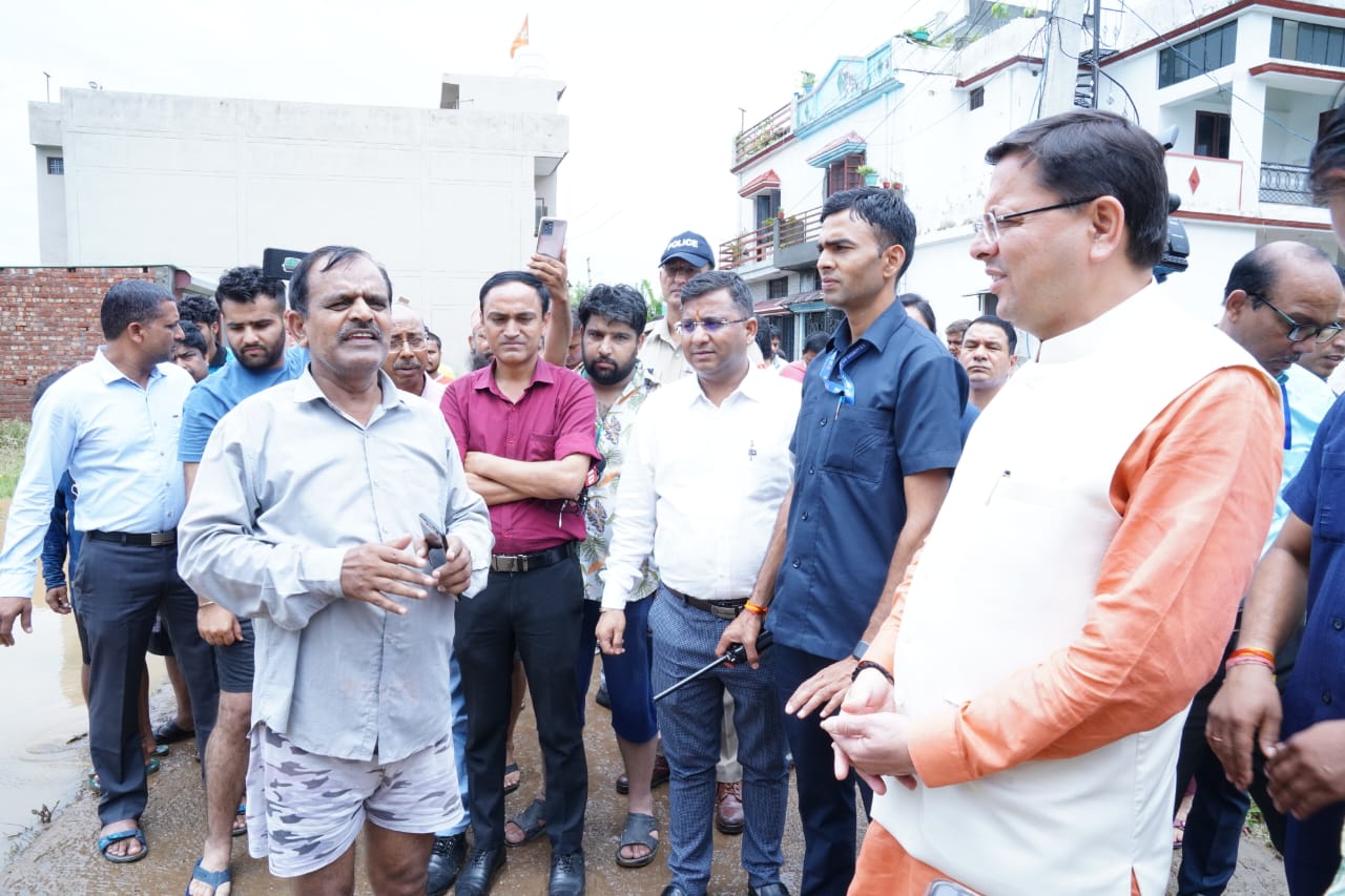 "Chief Minister Shri Pushkar Singh Dhami Inspects Rain-Affected Areas: