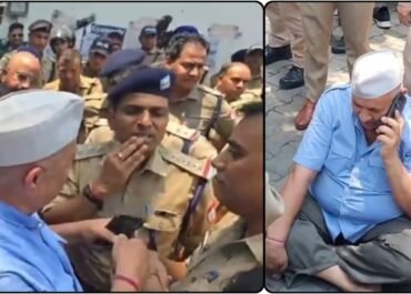 रामनगर में कांग्रेस कार्यालय की ज़मीन को लेकर फिर विवाद, पुलिस मोके पर मौजूद।