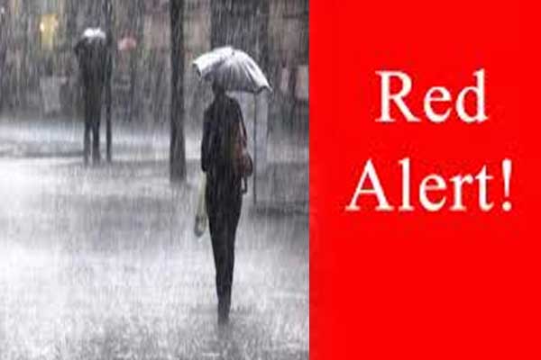 उत्तराखंड के छह जिलों में अगले तीन घंटे के लिए रेड अलर्ट, भारी बारिश की आशंका।