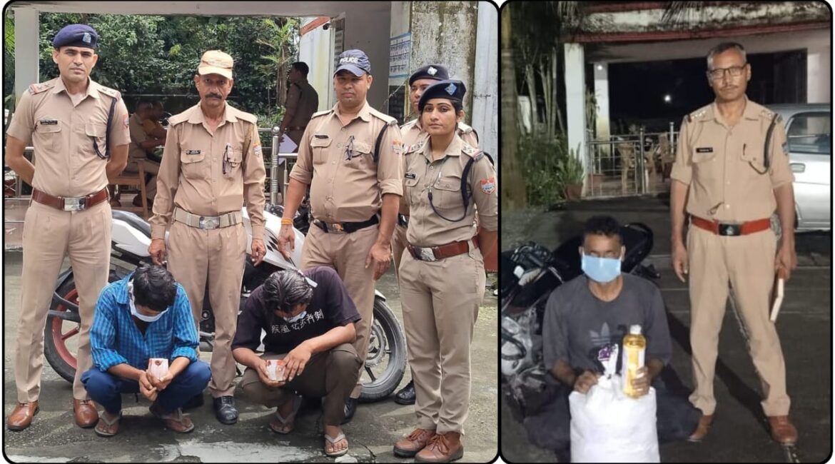 एसएसपी मीणा के निर्देश पर कार्रवाई – चोरगलिया पुलिस ने चैकिंग के दौरान 18.70 ग्राम स्मैक व 40 लीटर अवैध शराब की बरामदगी, 03 अभियुक्त गिरफ्तार।