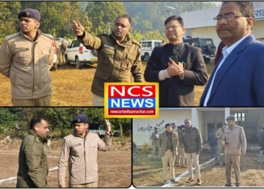 मुख्यमंत्री के भ्रमण से पहले नैनीताल पुलिस अलर्ट, SSP ने हेलीपैड पर परखी सुरक्षा व्यवस्था।