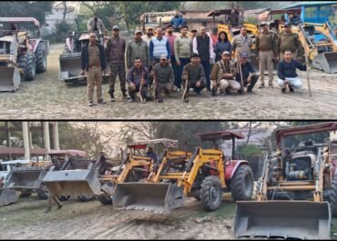 छापेमारी से खनन गिरोह में भगदड़, अवैध खनन पर बड़ी कार्रवाई, 5 मिनी लोडर जब्त।