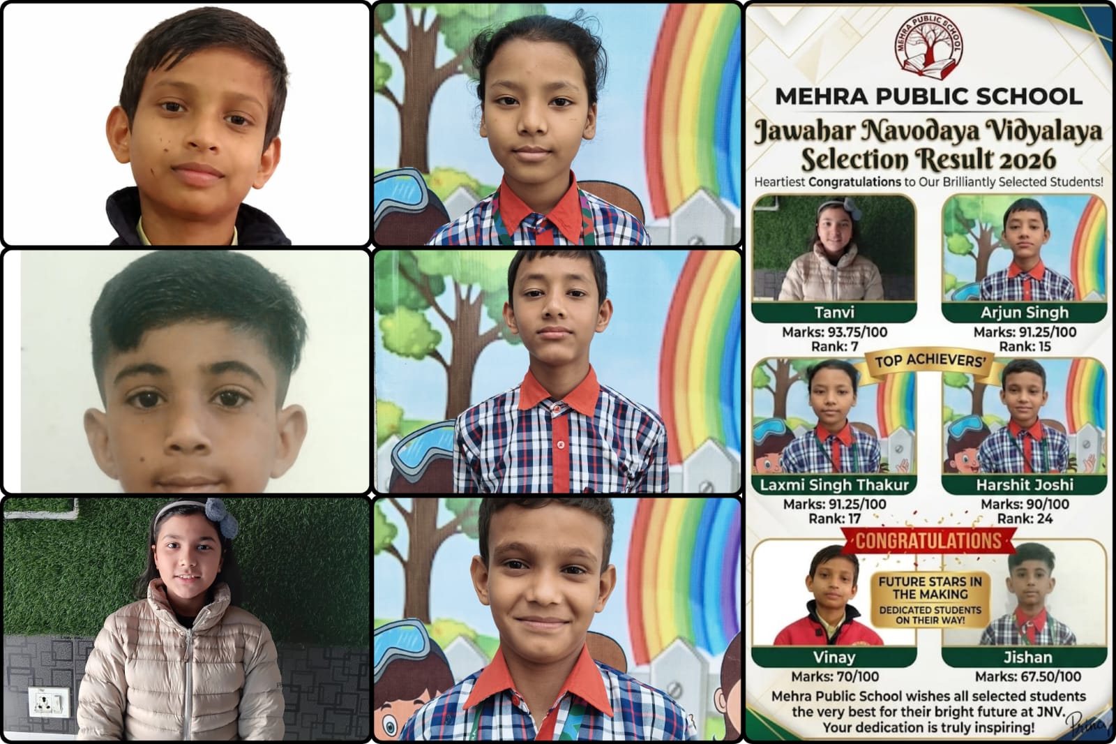 मेहरा पब्लिक स्कूल के छात्रों का कमाल, नवोदय और सैनिक स्कूल परीक्षा में शानदार सफलता।