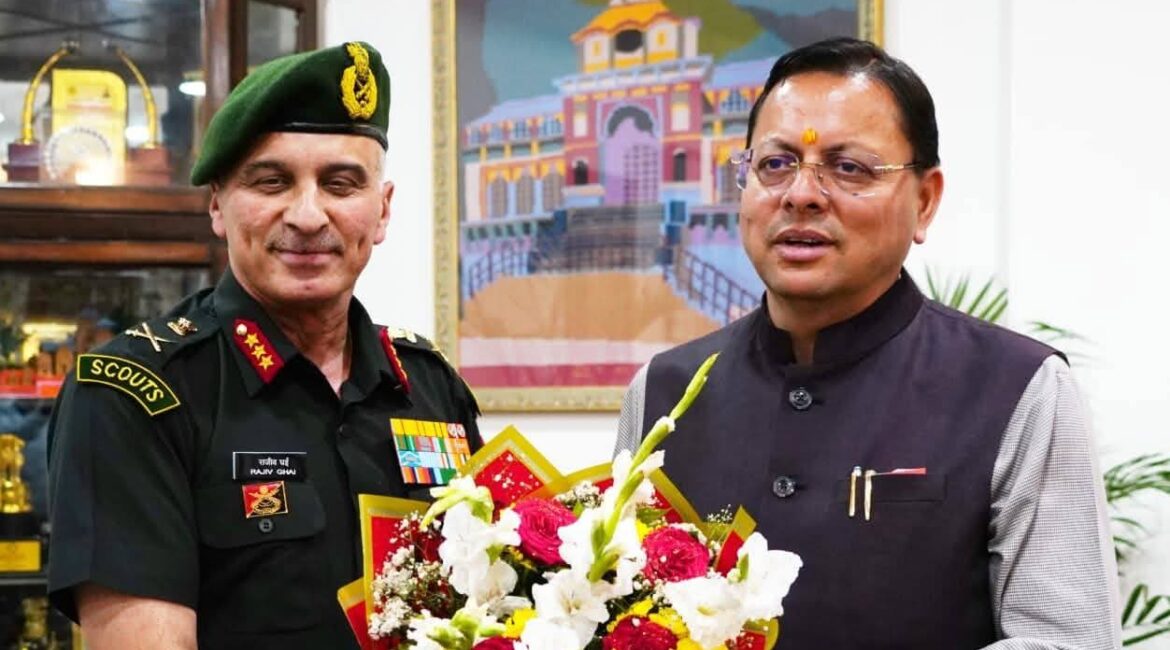 मुख्यमंत्री से उप सेना प्रमुख की शिष्टाचार भेंट।