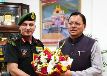 मुख्यमंत्री से उप सेना प्रमुख की शिष्टाचार भेंट।