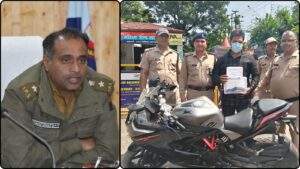 अपराधियों में दहशत, पुलिस का शिकंजा कसा — एसएसपी मंजूनाथ टीसी का बड़ा एक्शन, चेन स्नैचर समझ बैठा आसान शिकार, लेकिन एसएसपी मंजूनाथ टीसी की टीम ने पहुंचाया सलाखों के पार, चेन छीनने वाला निकला हिस्ट्रीशीटर, अवैध तमंचा बरामद, हाईस्पीड बाइक जप्त।