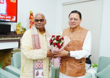 मुख्यमंत्री  पुष्कर सिंह धामी से राजस्थान सरकार के कैबिनेट मंत्री श्री मदन दिलावर ने की शिष्टाचार भेंट