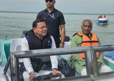 गदरपुर में अंतर्राष्ट्रीय क्याकिंग एवं कैनोइंग प्रतियोगिता की तैयारियों का सीएम धामी ने लिया जायजा।