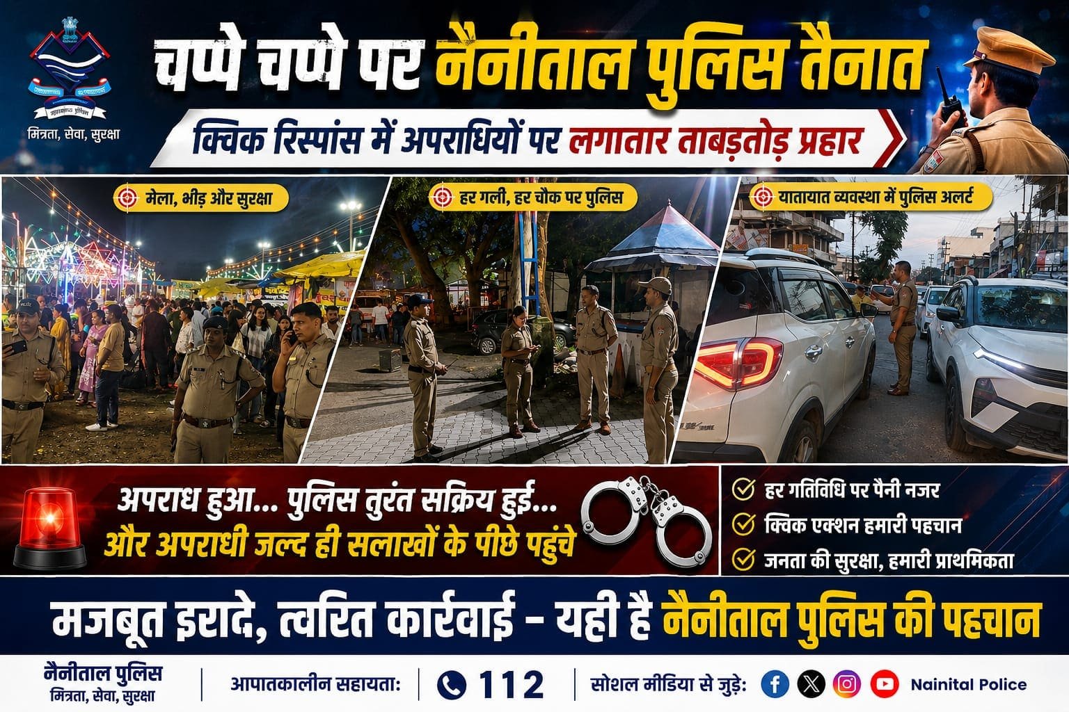 नैनीताल पुलिस का ताबड़तोड़ एक्शन: 24 से 48 घंटे में तीन संगीन मामलों का खुलासा, सभी आरोपी गिरफ्तार।